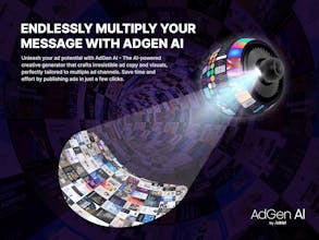 Criação eficiente de anúncios com AdGen AI: Uma ilustração da eficiência alcançada pelo AdGen AI na criação de anúncios, poupando tempo e recursos.
