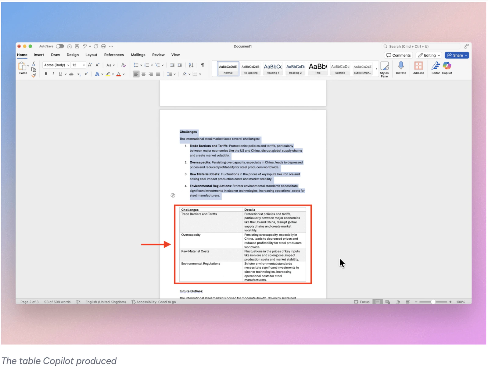 Copilot in Word screenshot 13