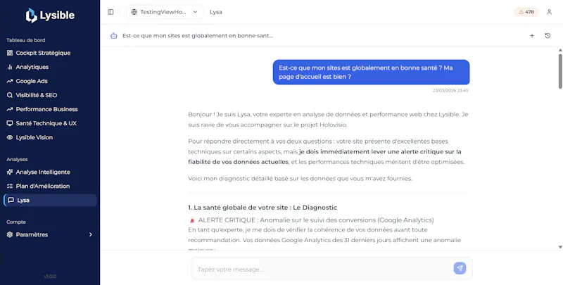 Lysible - Outil d'Analyse de Données Web screenshot 2