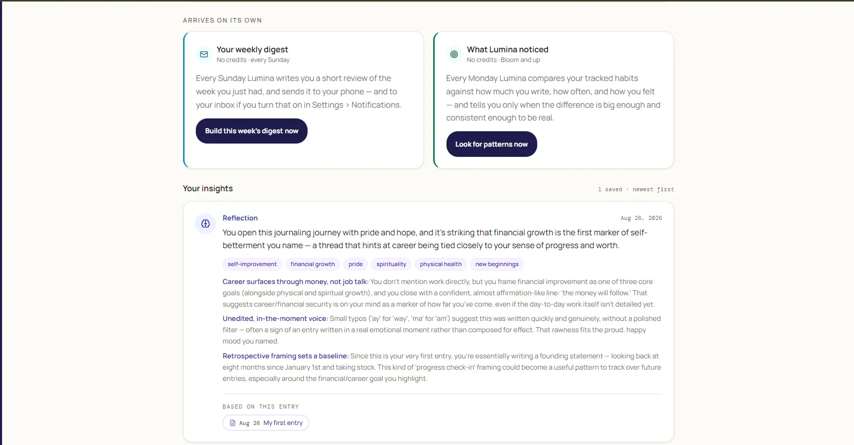 Lumina Journal AI screenshot 2