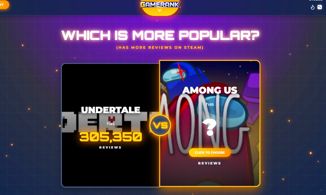 GameRank - Screenshot 3 showing product features and functionality