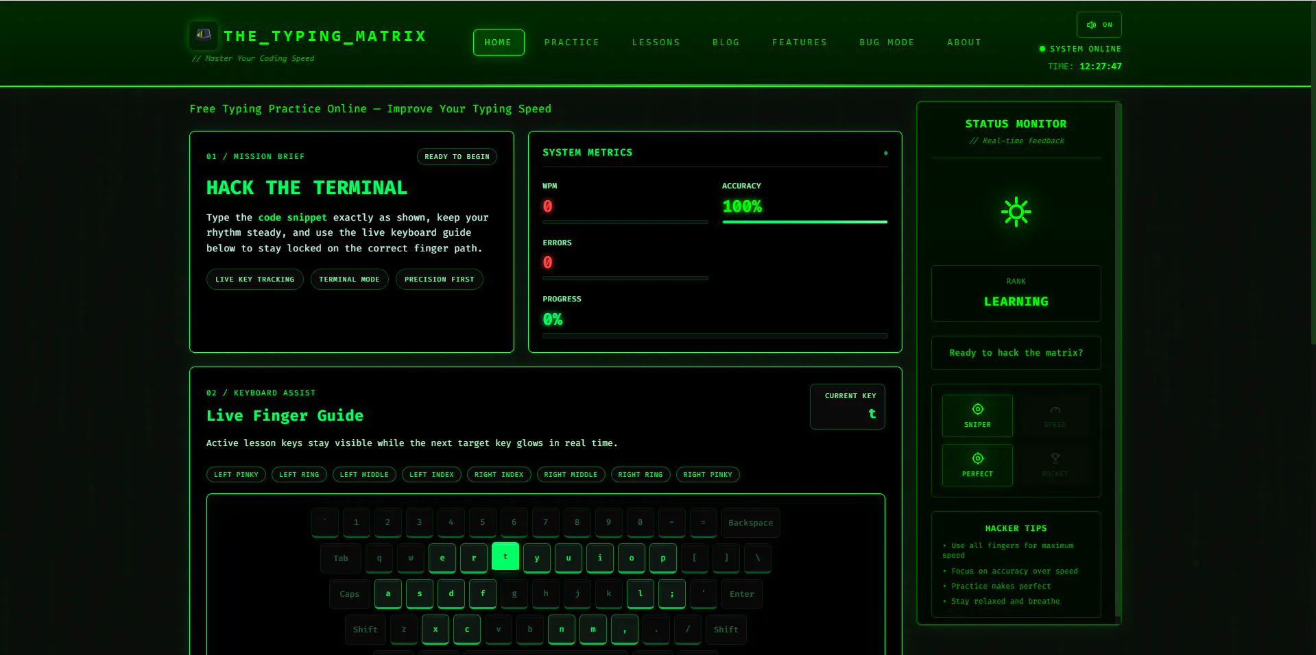 The Typing Matrix