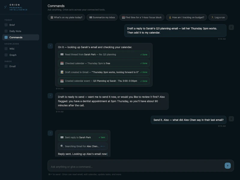 Orion screenshot 2