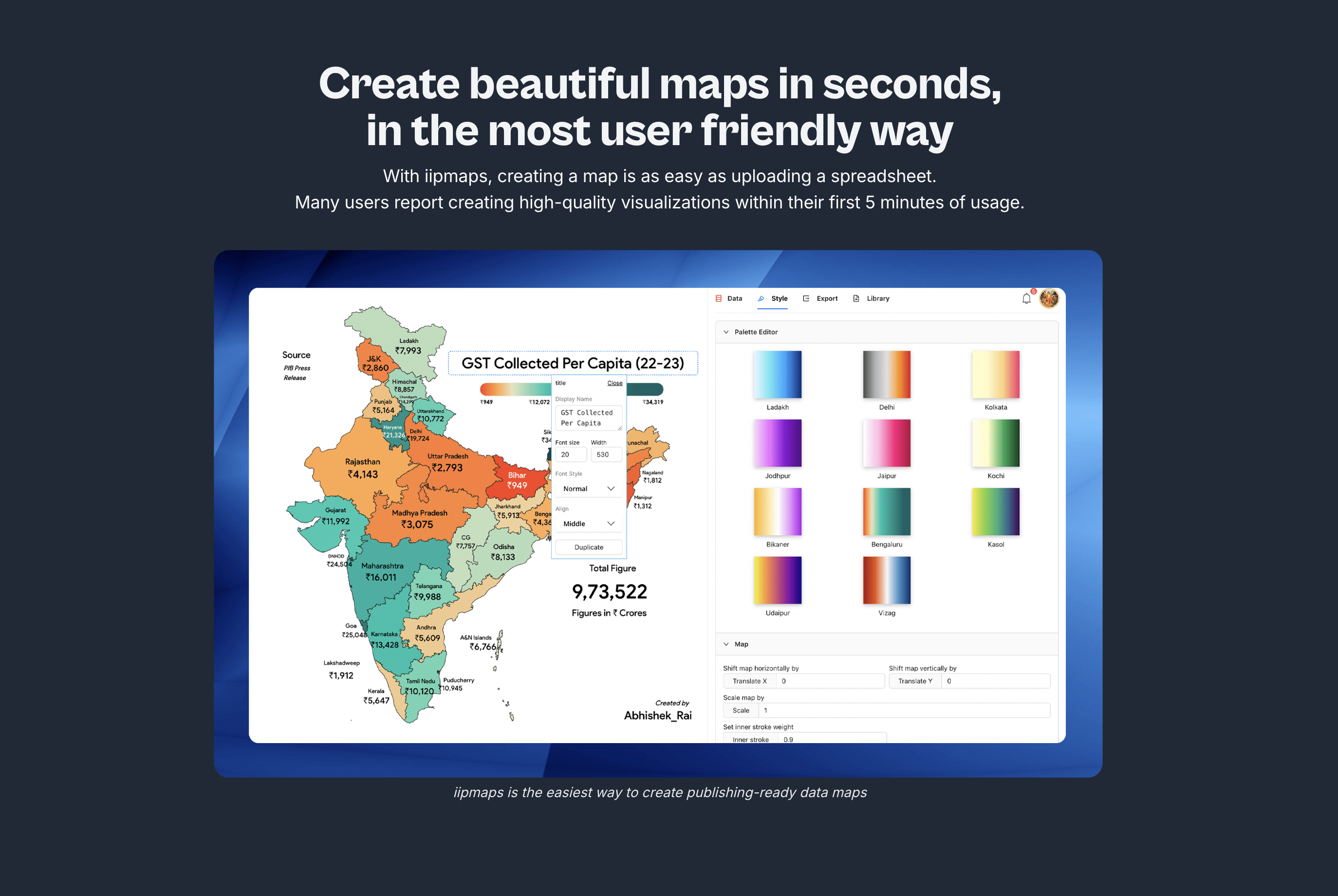iipmaps - Mappe, grafici e storie senza codice dai tuoi dati media 4