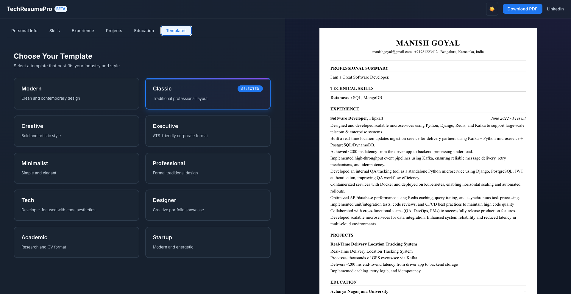 TechResumePro gallery image