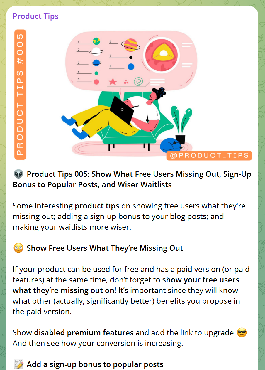 Mídia 3 de Dicas de produto - Idéias, dicas e insights de produtos.Publicado duas vezes por semana.