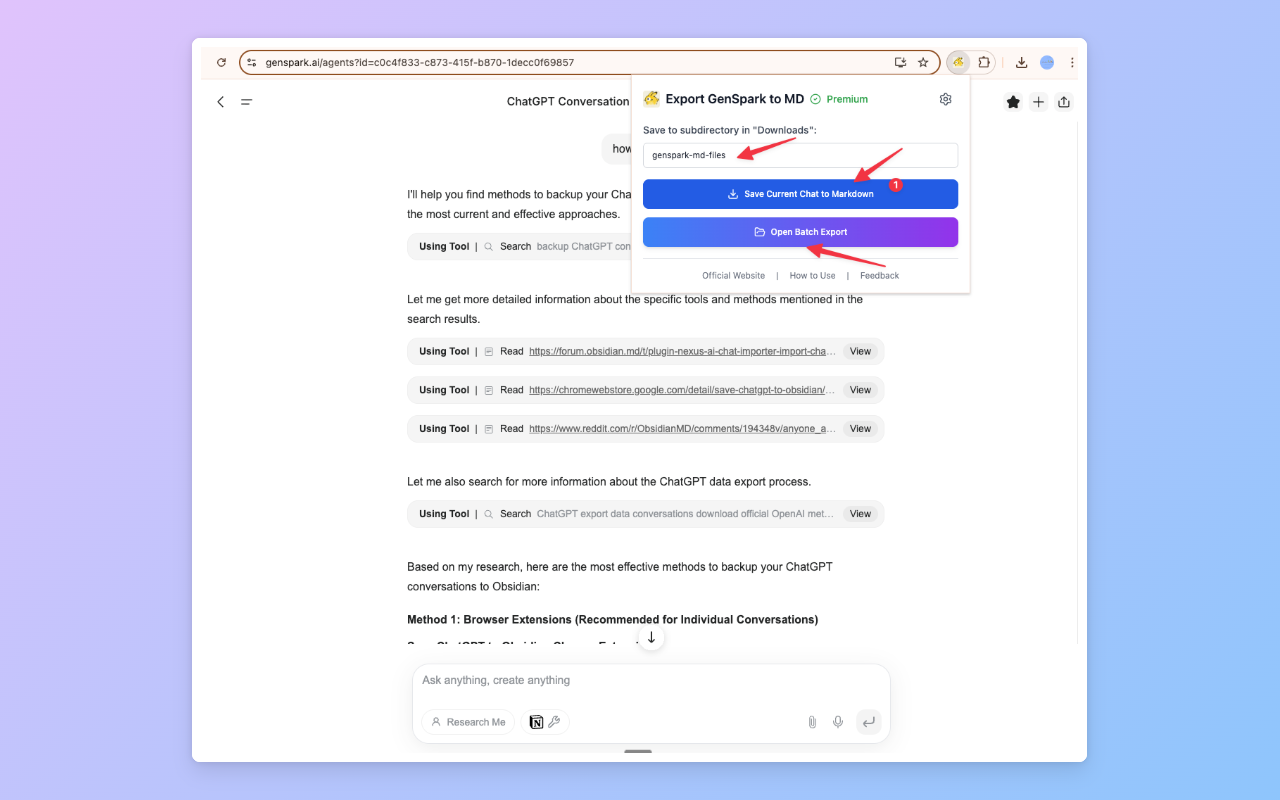 GensparkAI to Obsidian gallery image