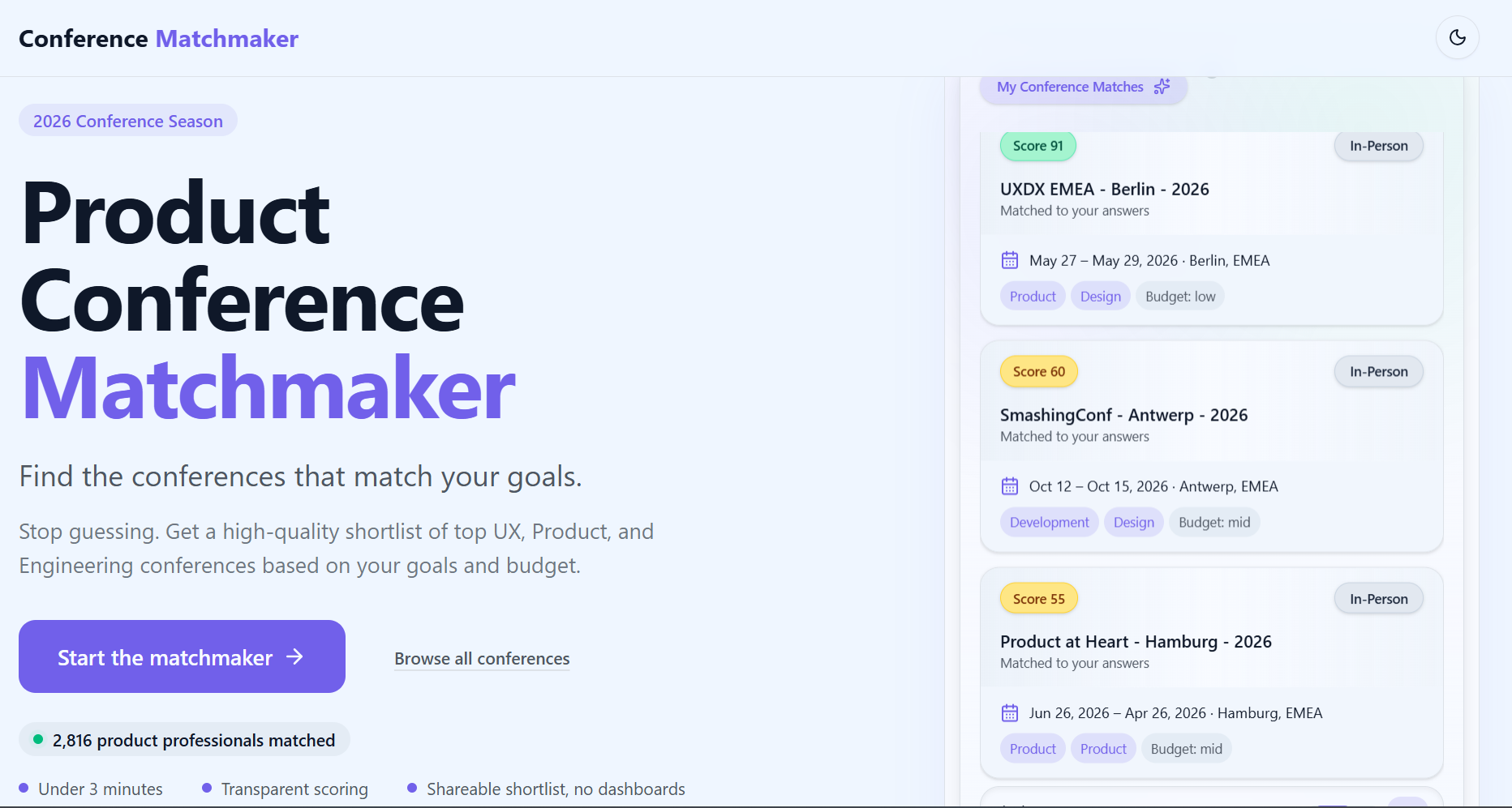 Product Conference Matcher gallery image