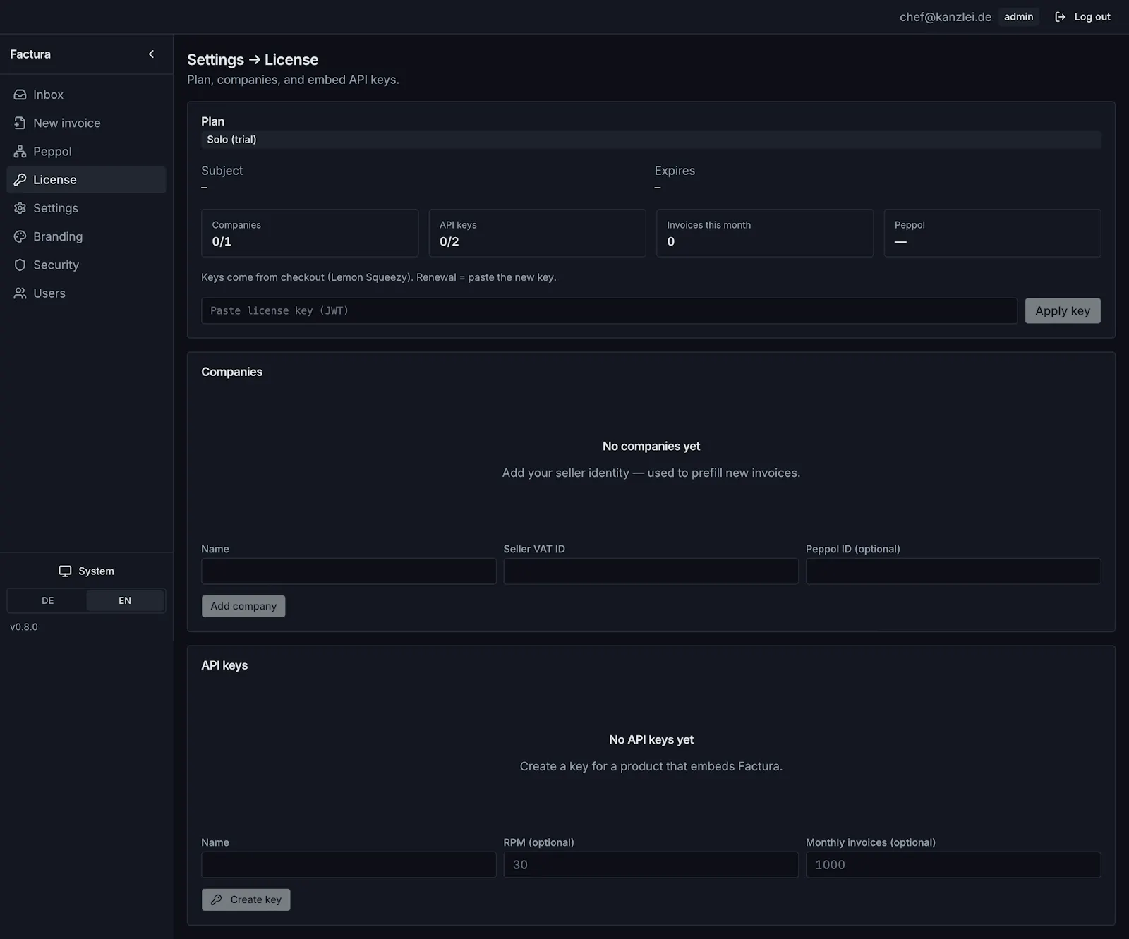 Factura screenshot 1
