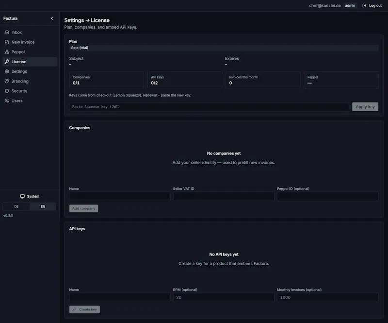 Factura screenshot 1