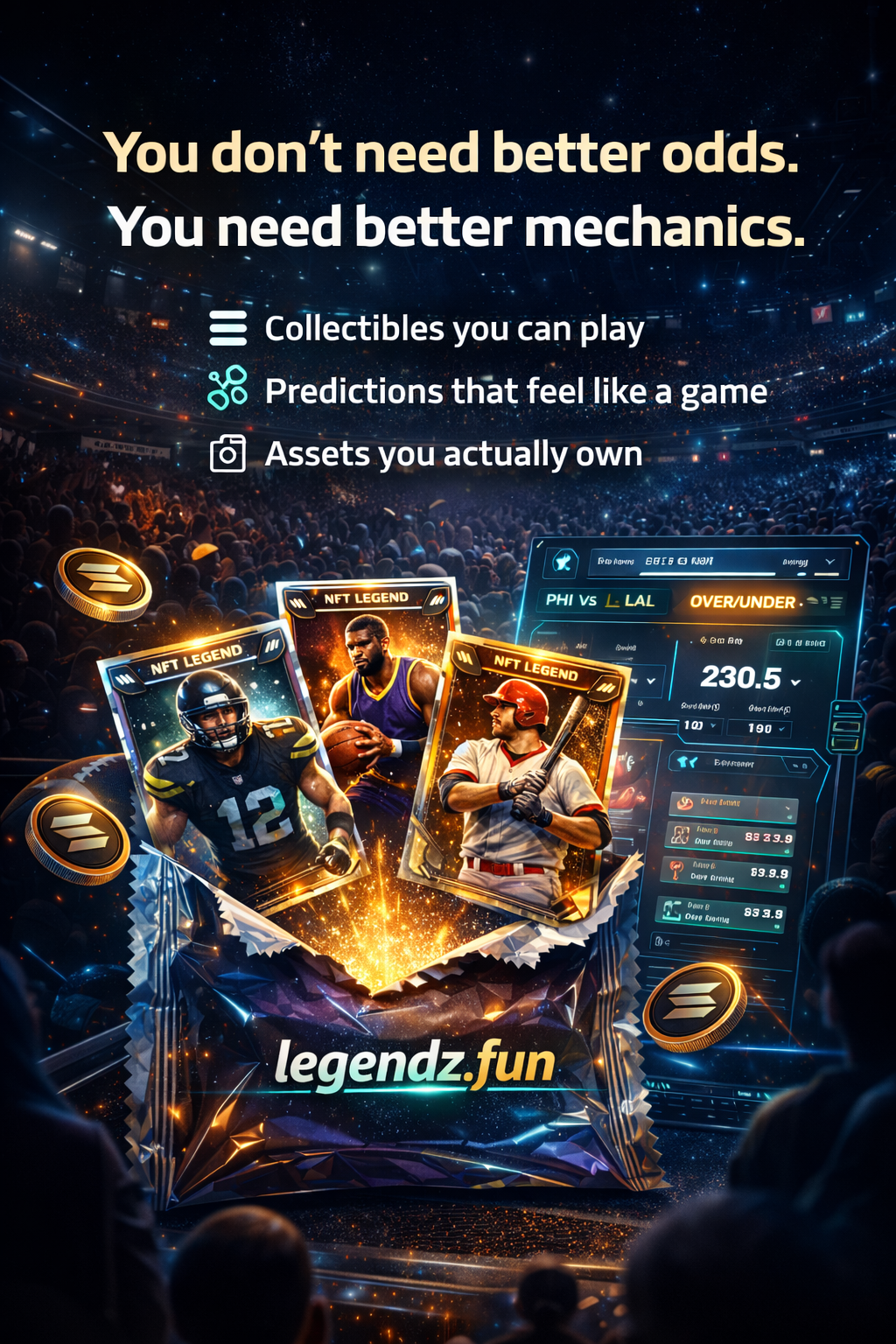 Legendz.fun - Main product screenshot demonstrating key features and user interface