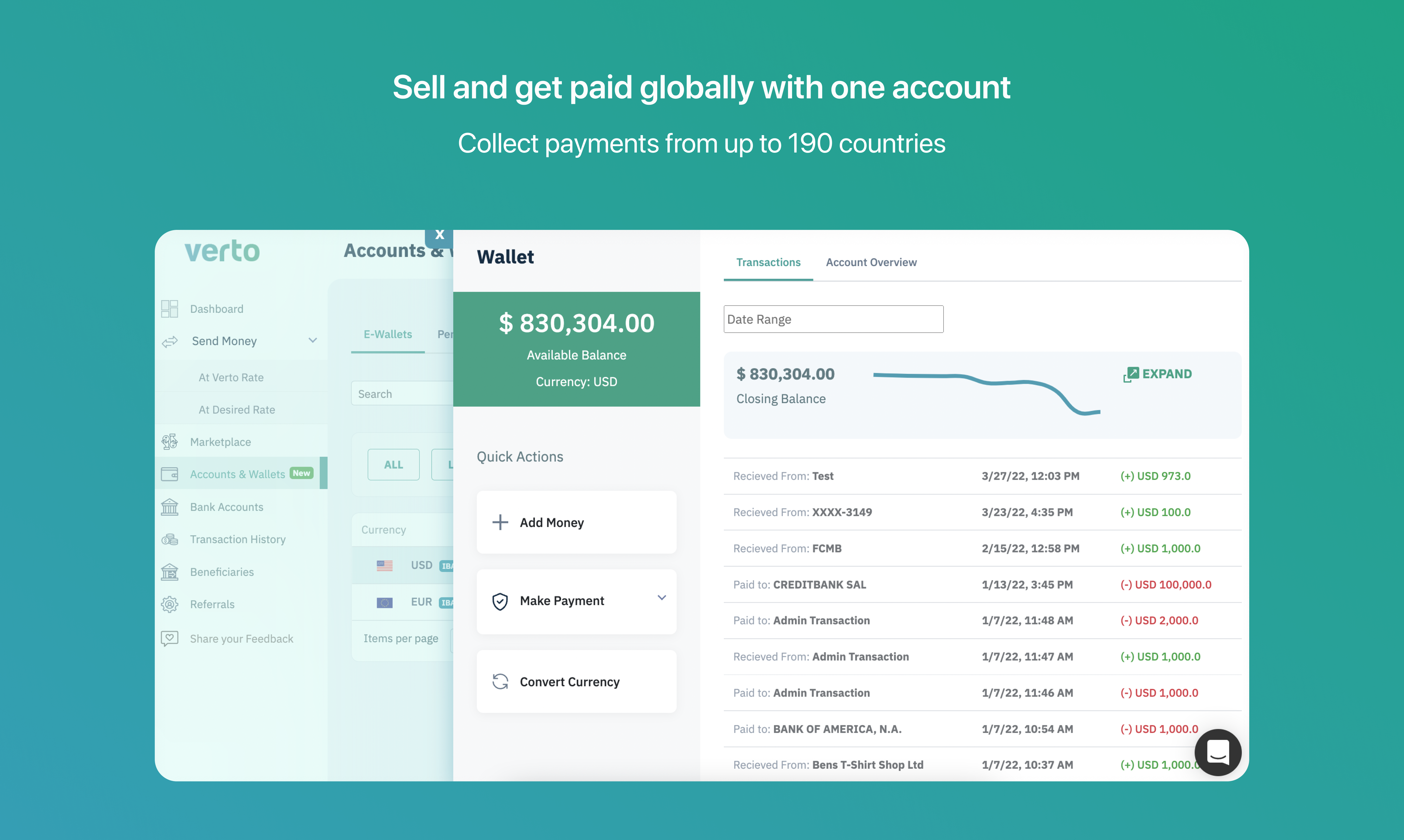 Verto Global Accounts - บัญชีธุรกิจทั่วโลกหนึ่งบัญชีสูงถึง 25 สกุลเงิน media 5