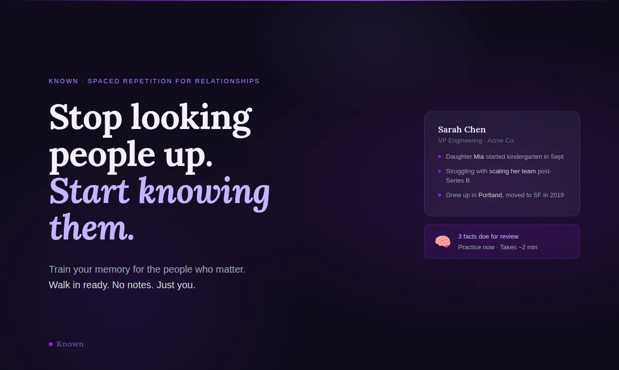 Known product banner