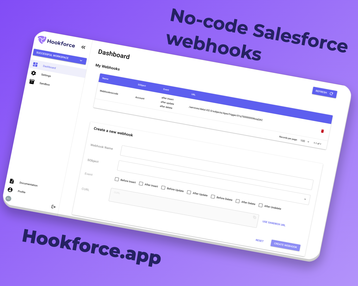 훅 포스 - 코드가없는 Salesforce는 몇 초 만에 트리거됩니다 미디어 1