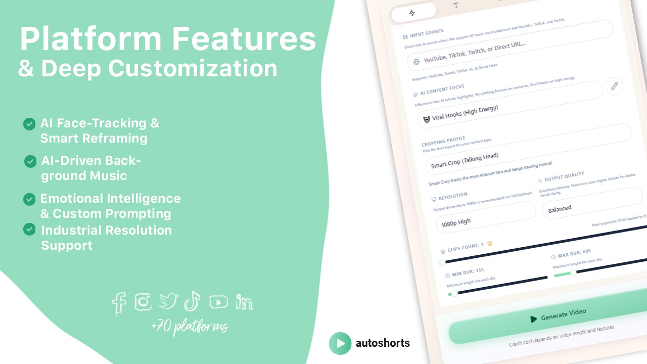 Autoshorts AI - Screenshot 4 showing product features and functionality