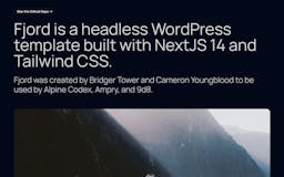 Fjord :: Next JS 14 Headless WordPress media 1