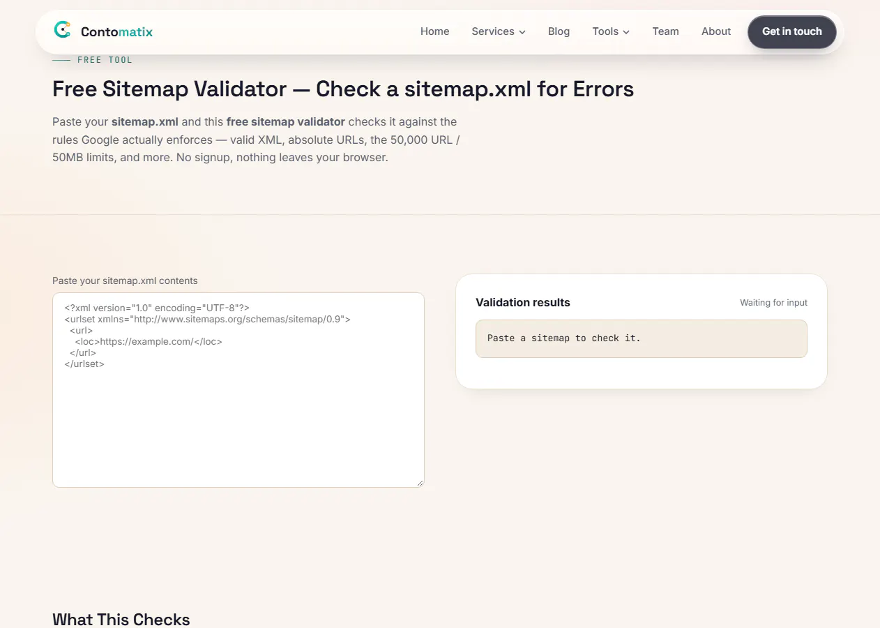 Contomatix Sitemap Validator gallery image