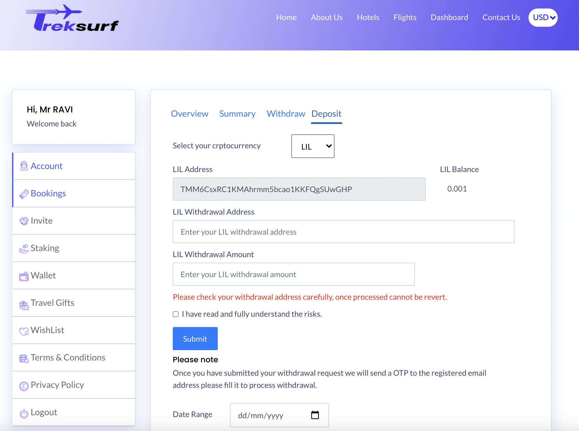 Treksurf DEX Travel Booking Platform gallery image