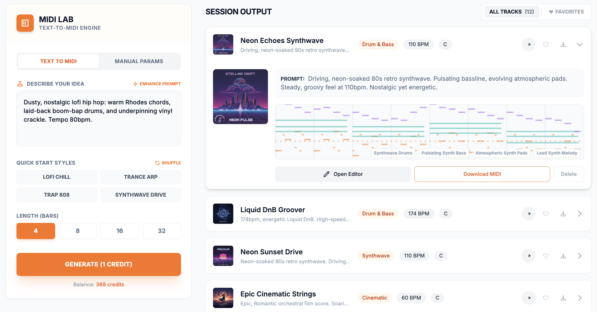 MIDI Lab AI - Screenshot 3 showing product features and functionality