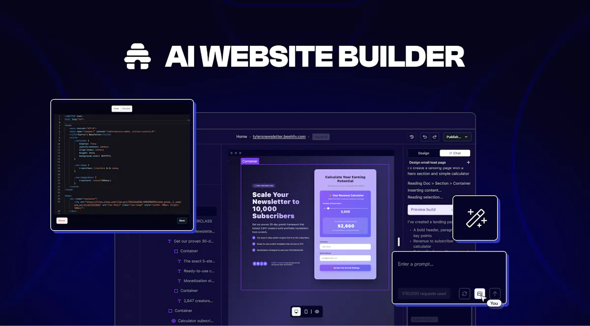 AI Website Builder by beehiiv