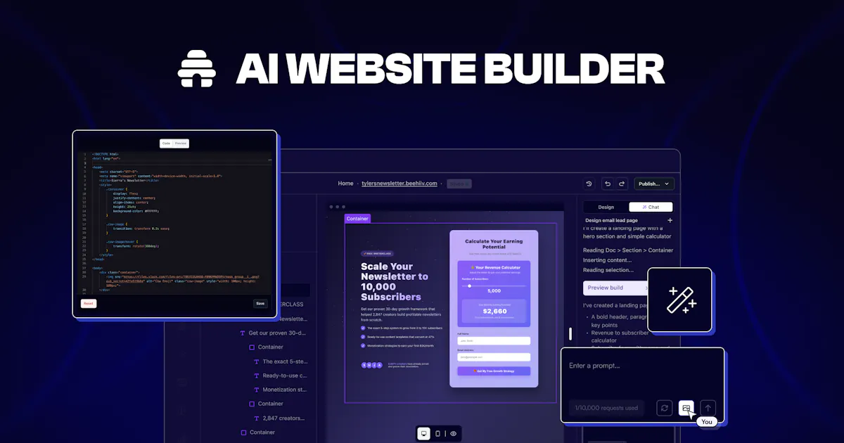 AI Website Builder by beehiiv