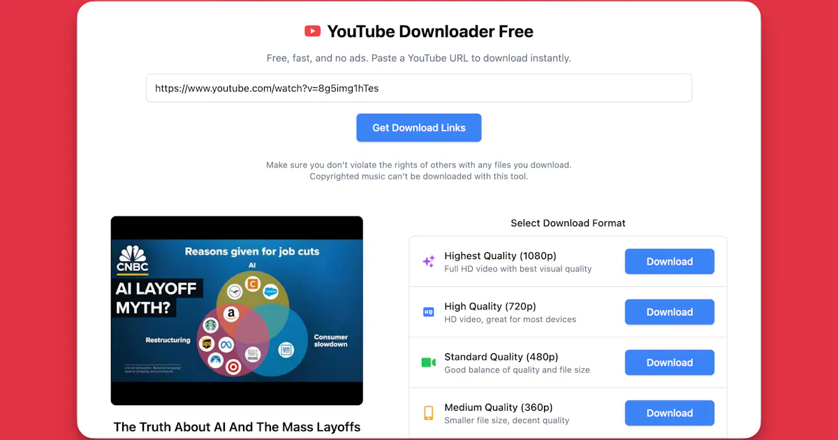 YouTube Downloader Free