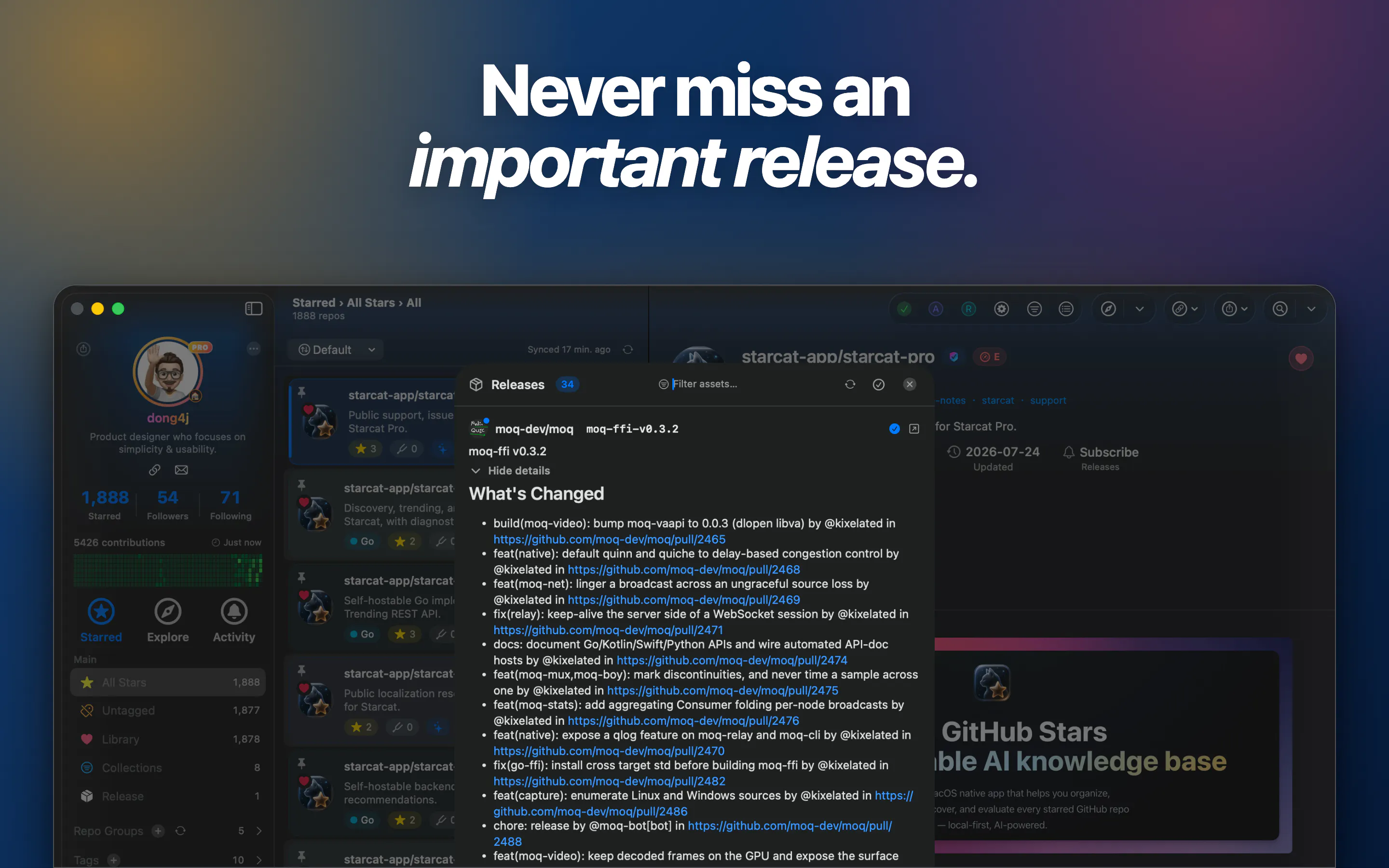 Starcat For GitHub gallery image