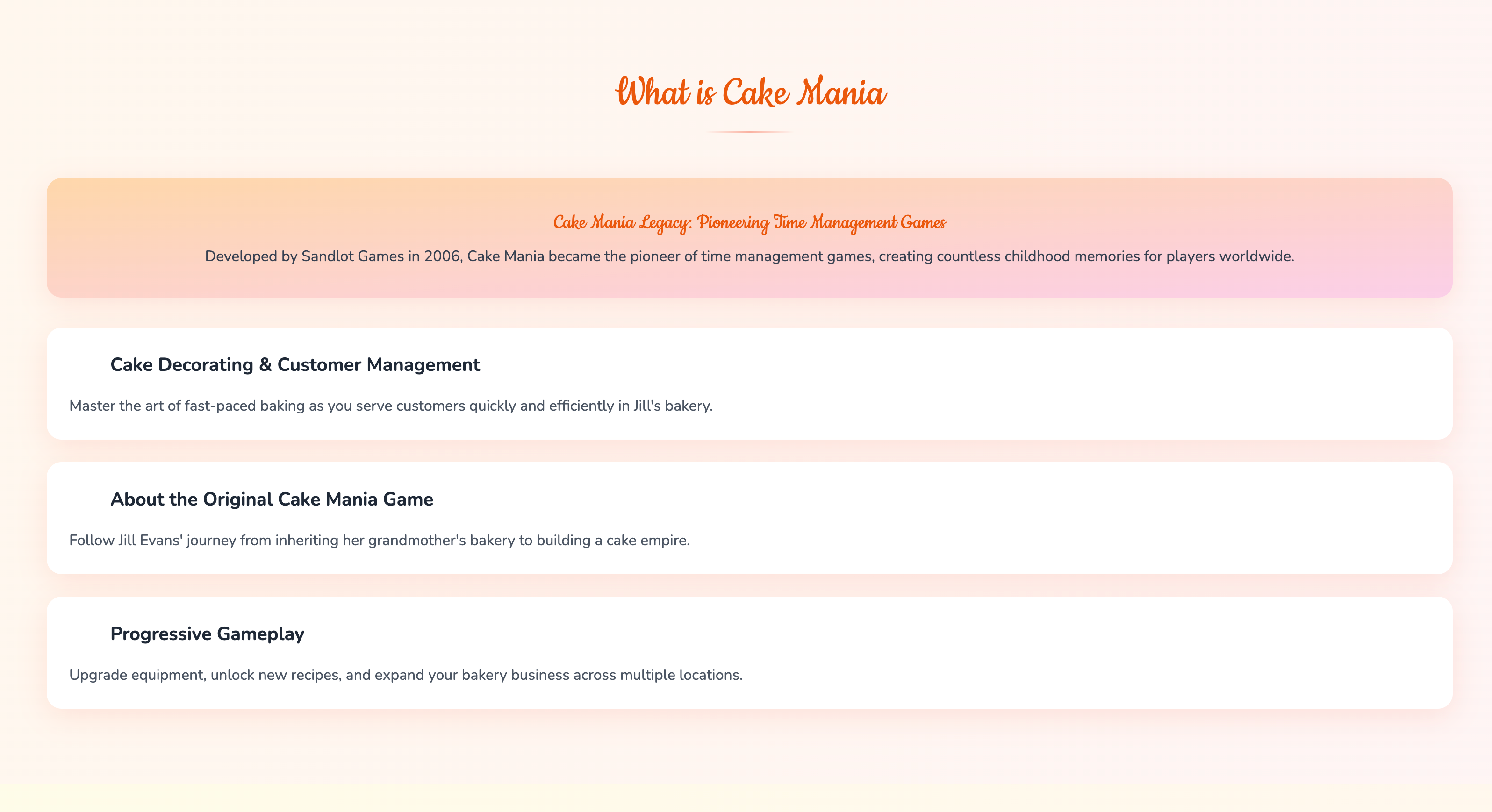 Play Cake Mania Online media 3