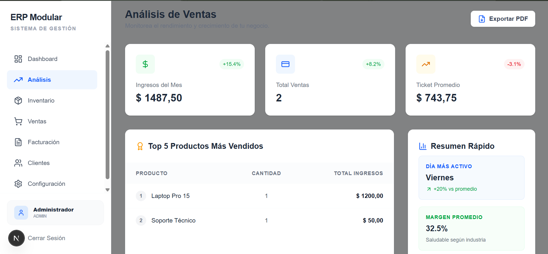 Sistema ERP  gallery image