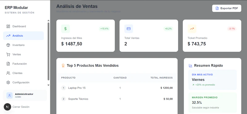 Sistema ERP  screenshot 2