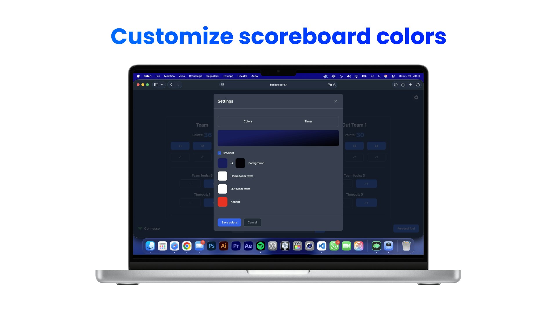 Média Score du panier 2.0 - Tableau de bord en temps réel pour les diffusion en direct 7