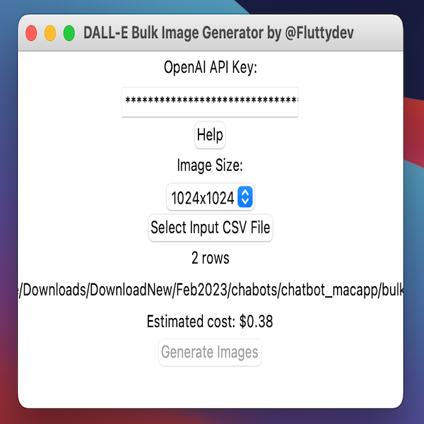 DALL-E Bulk Image Generator - OpenAI