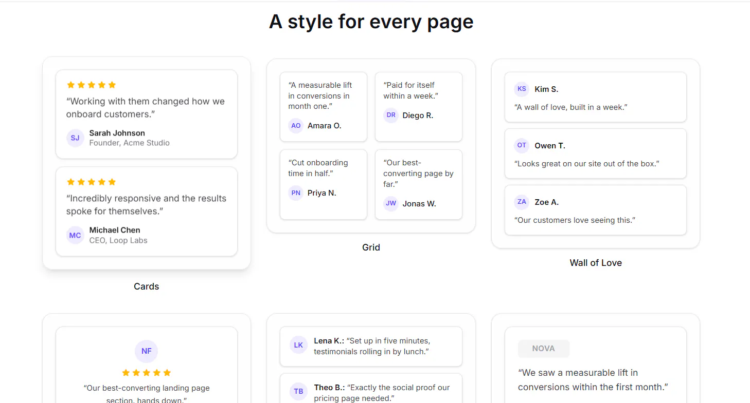 Praise — Collect customer testimonials gallery image