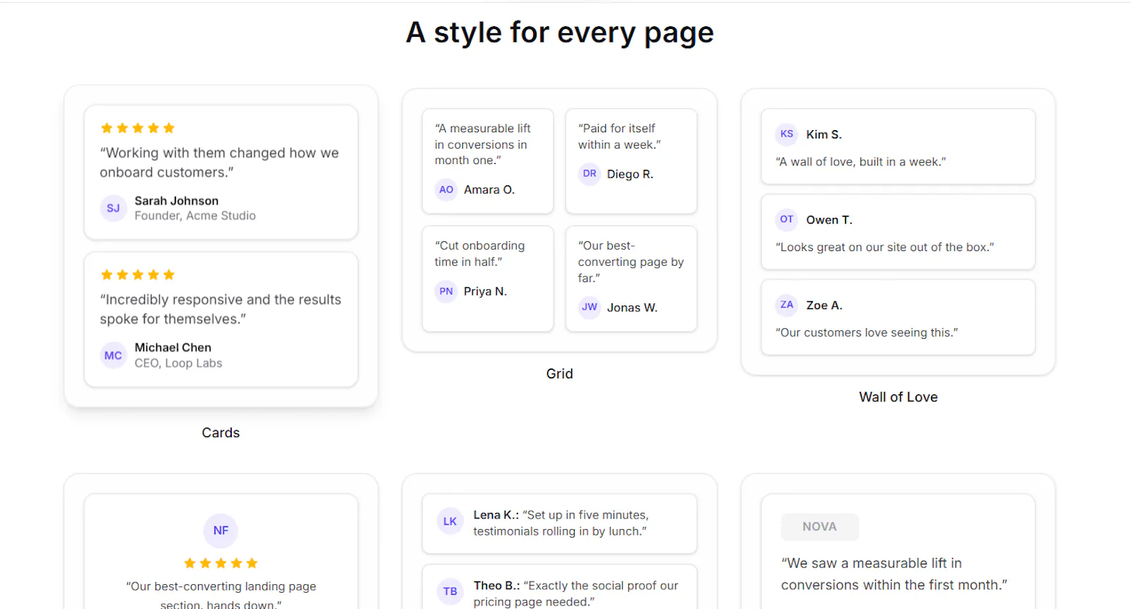Praise — Collect customer testimonials screenshot 4