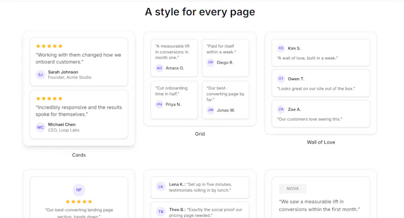 Praise — Collect customer testimonials screenshot 4
