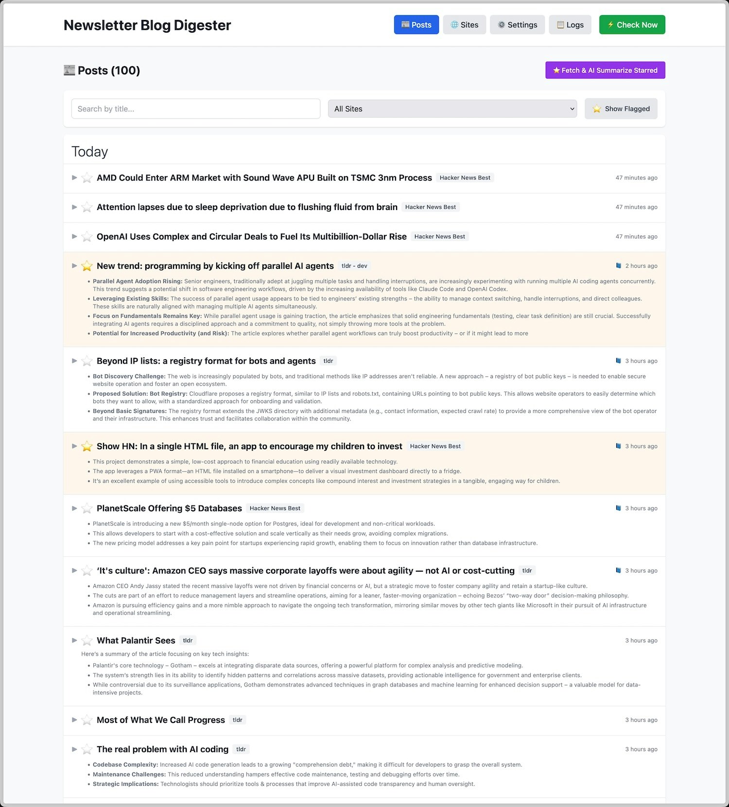 Open source newsletter digester gallery image