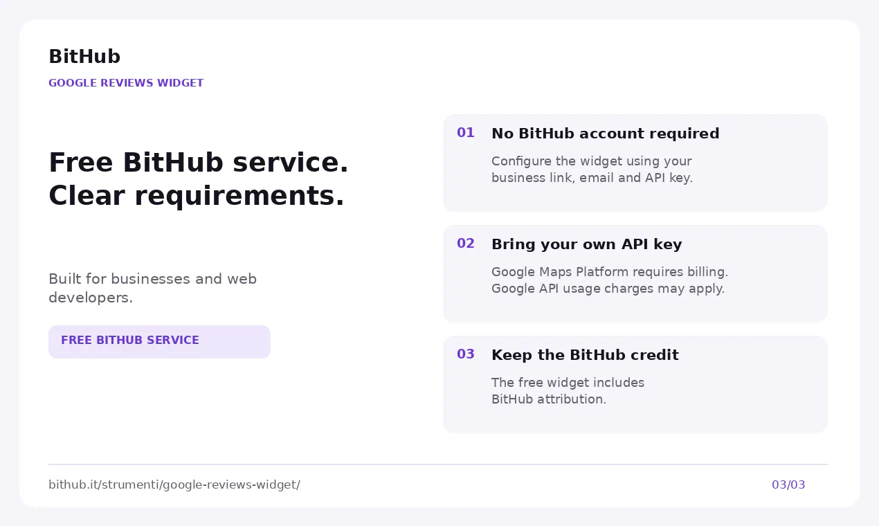 BitHub Google Reviews Widget gallery image