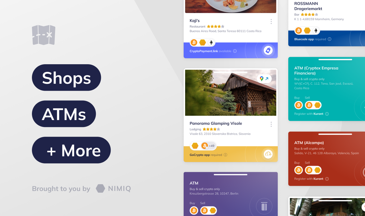 Mapa criptográfico de Nimiq - Descubra ubicaciones y cajeros automáticos criptográficos en todo el mundo media 3