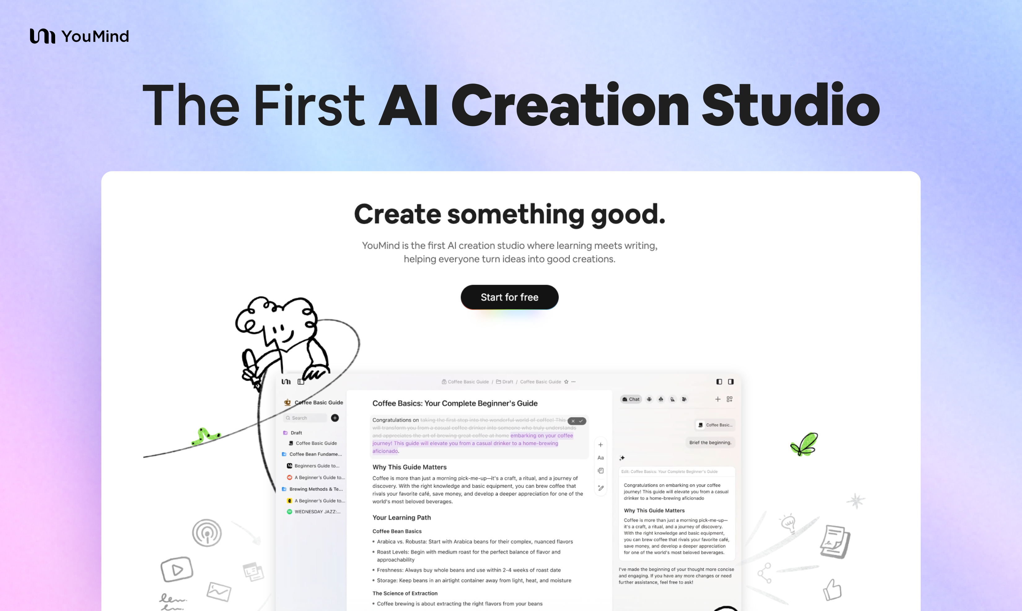 YouMind: The first AI creation studio where learning meets writing | Product Hunt
