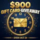 $900 Gift Card Giveaway: Enter Free