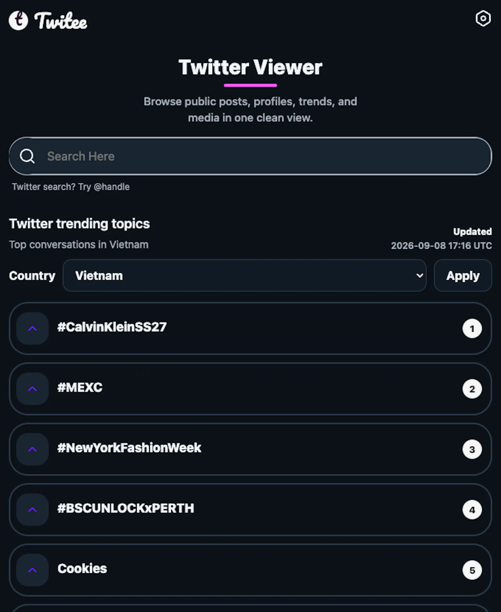 Twitee screenshot 1