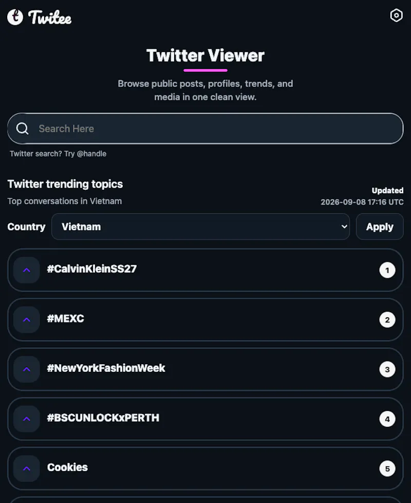 Twitee screenshot 1
