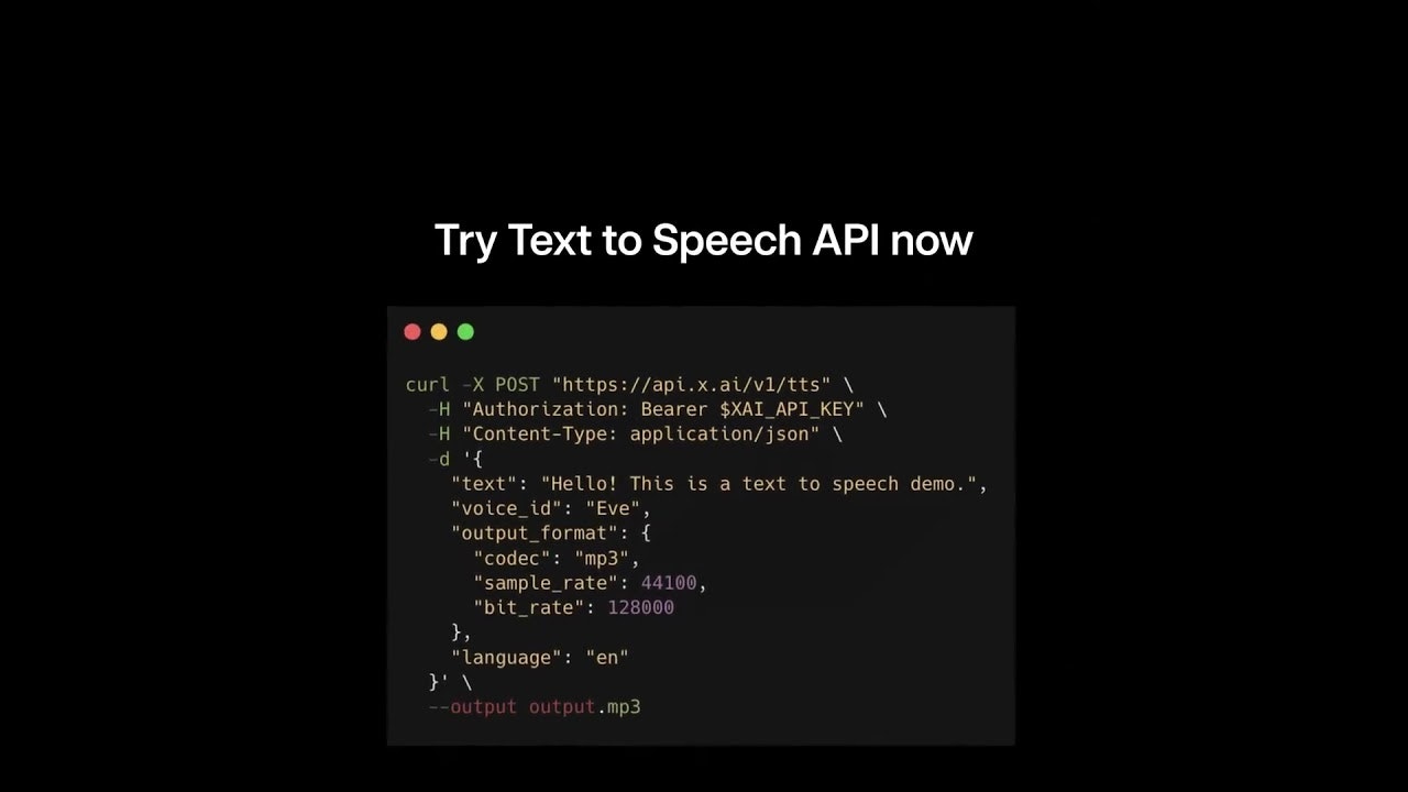 Grok's Text to Speech API  gallery image
