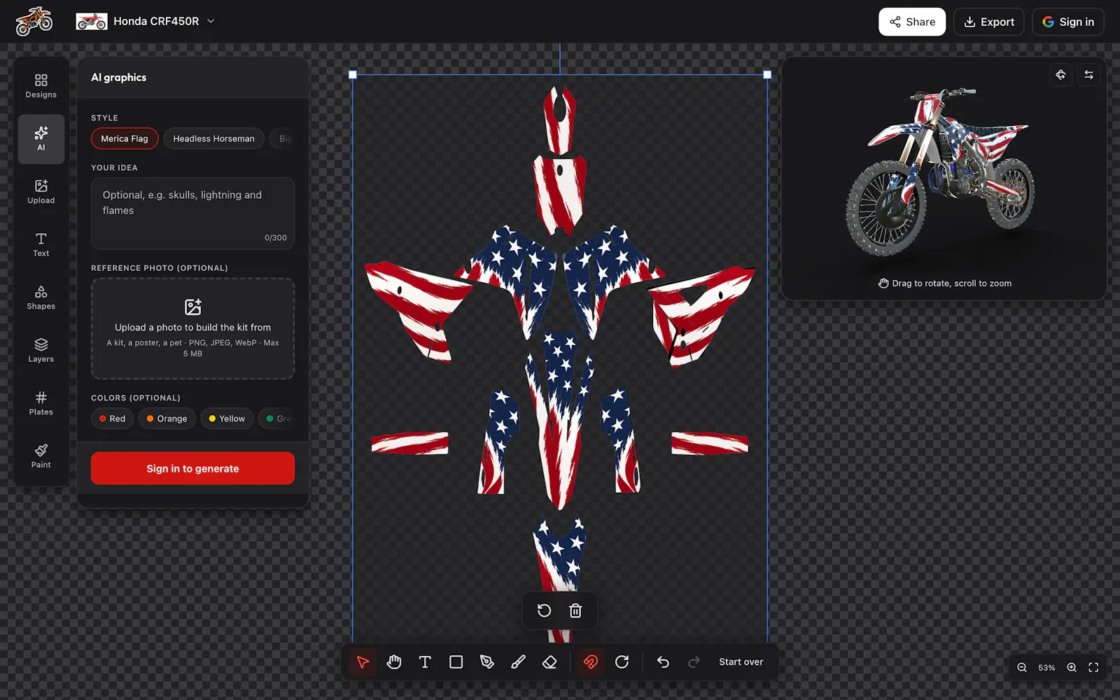 Custom Dirt Bike Graphics AI screenshot 3