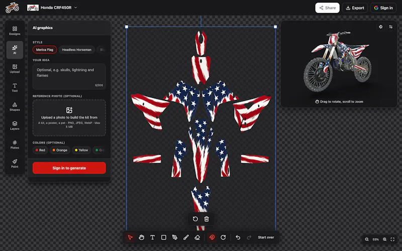 Custom Dirt Bike Graphics AI screenshot 3
