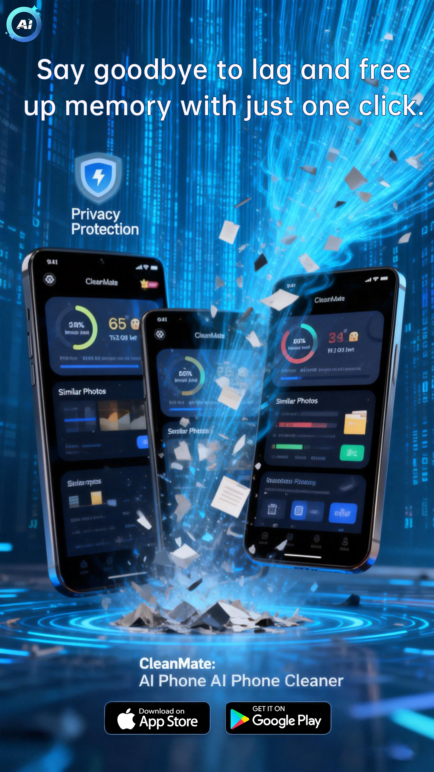 CleanMate: AI Phone Cleaner - Screenshot 3 showing product features and functionality