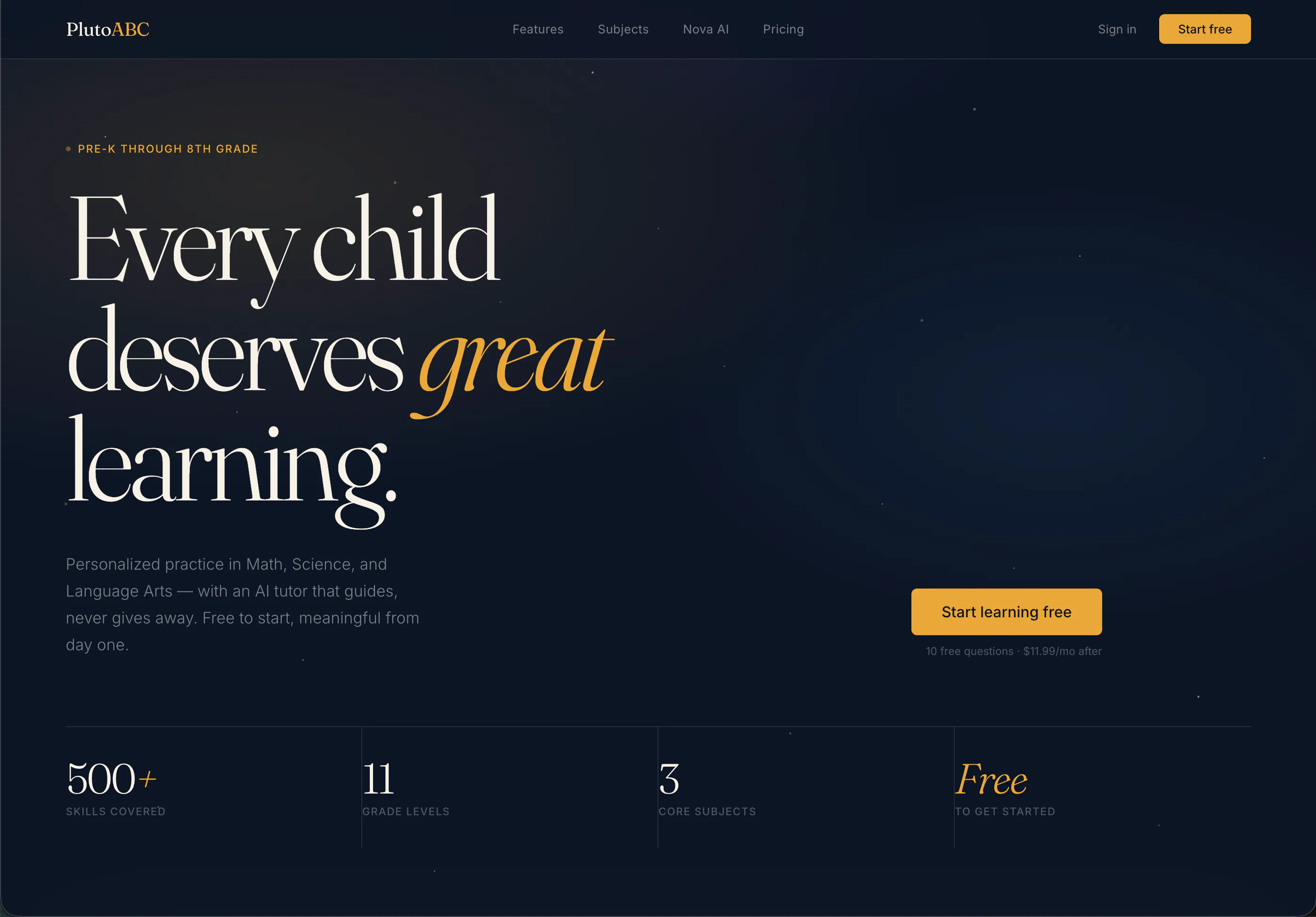 PlutoABC — Learning for Every Child 제품 배너
