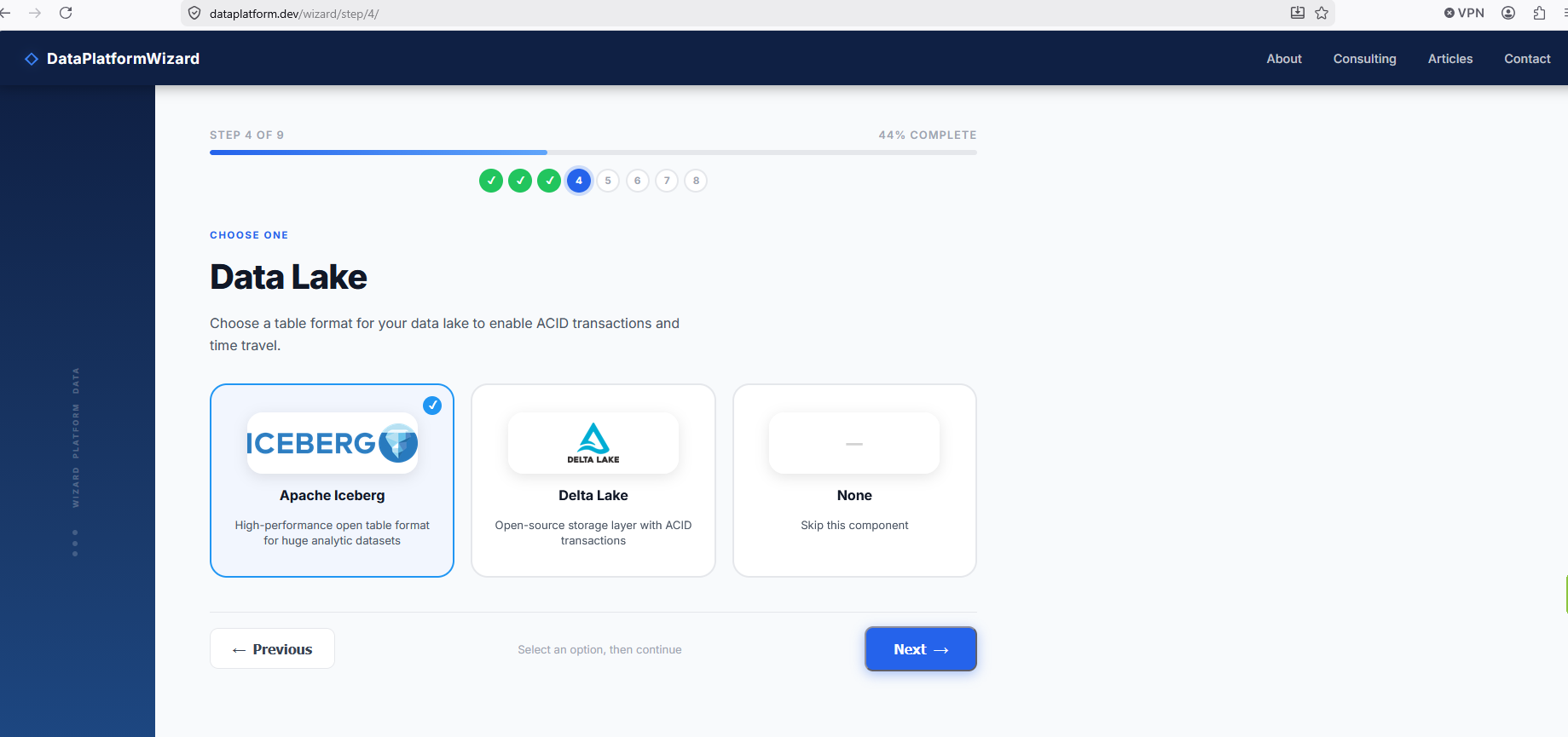 Data Platform Wizard — Build Your Stack gallery image