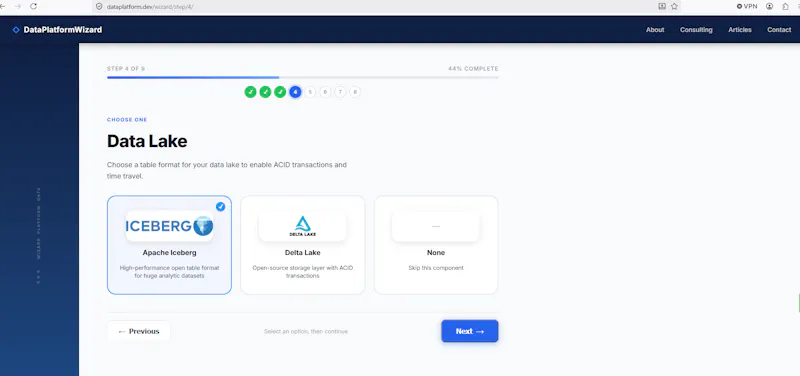 Data Platform Wizard — Build Your Stack screenshot 5