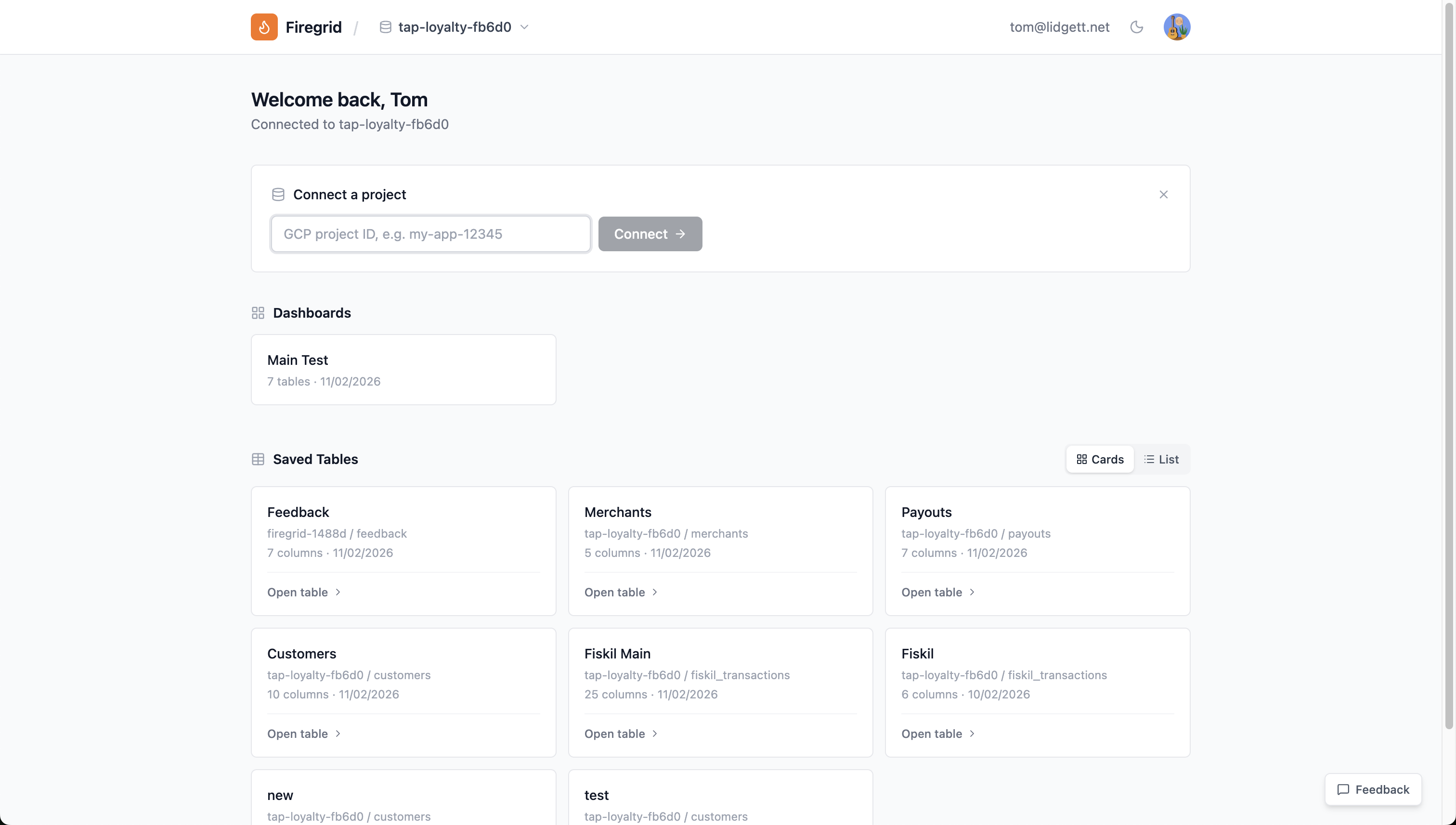 Firegrid - Firestore Table Builder - Main product screenshot demonstrating key features and user interface